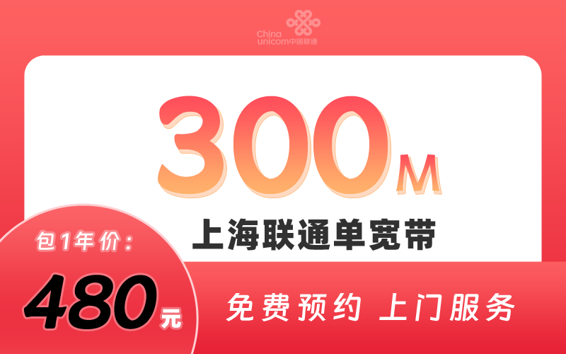 上海联通300M包1年480元